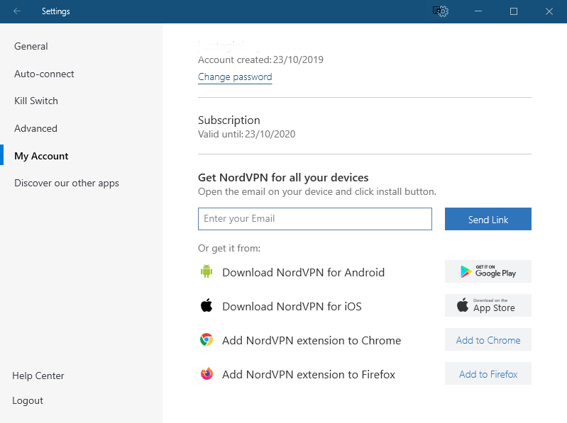 NordVPN Extension for Chrome © NordVPN