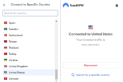 NordVPN Extension for Chrome © NordVPN