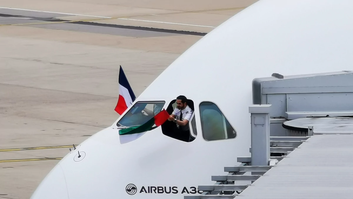 Drapeaux pilotes A380 Emirates © Alexandre Boero pour Clubic