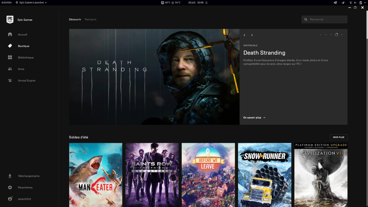 Lutris Epic Games Store