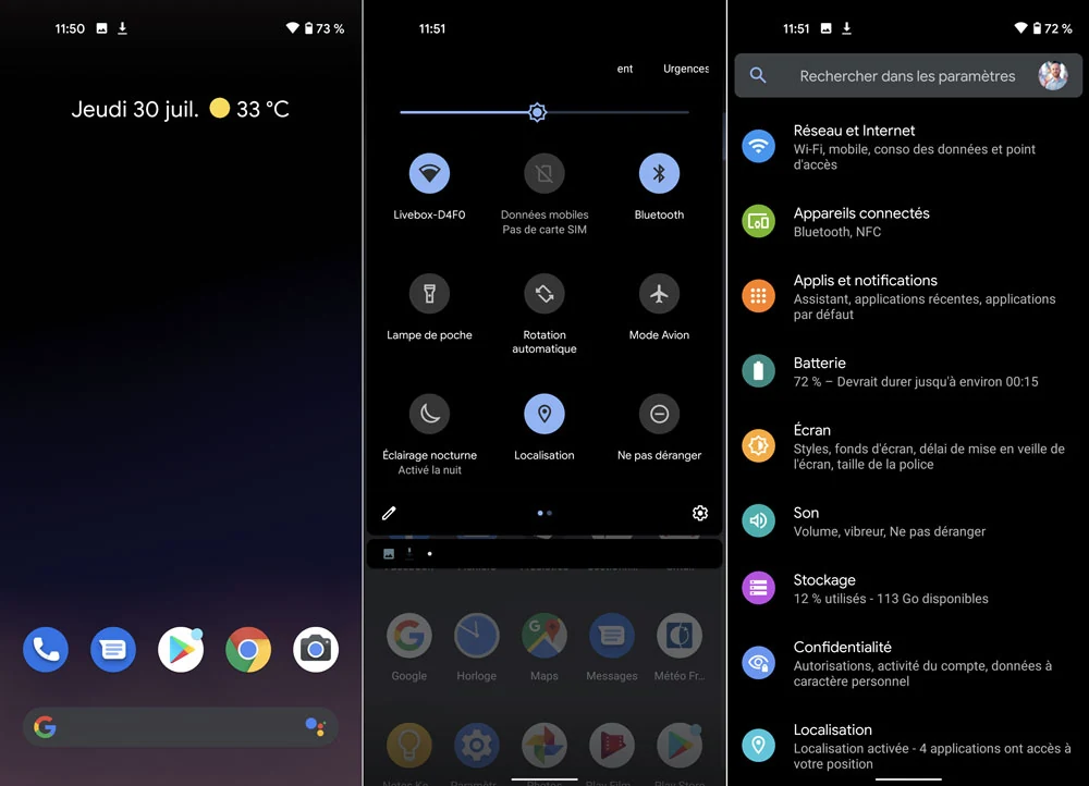 interface google pixel 4a © Gabriel Manceau