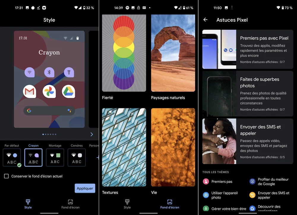 personnalisation interface pixel 4a © Gabriel Manceau