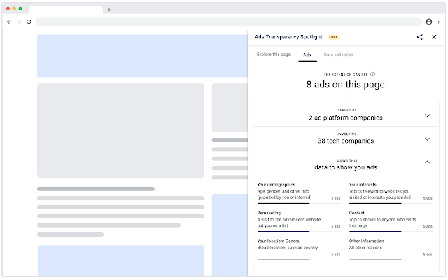 Google lance une extension Chrome indiquant le détail des publicités et trackers rencontrés sur le Web