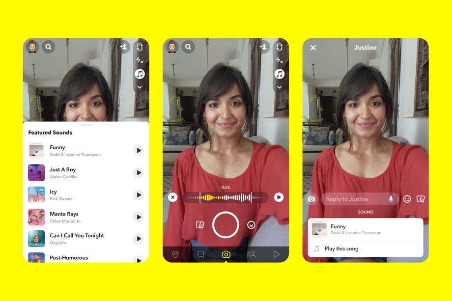 Snapchat propose l'intégration de musiques à vos snaps pour concurrencer TikTok