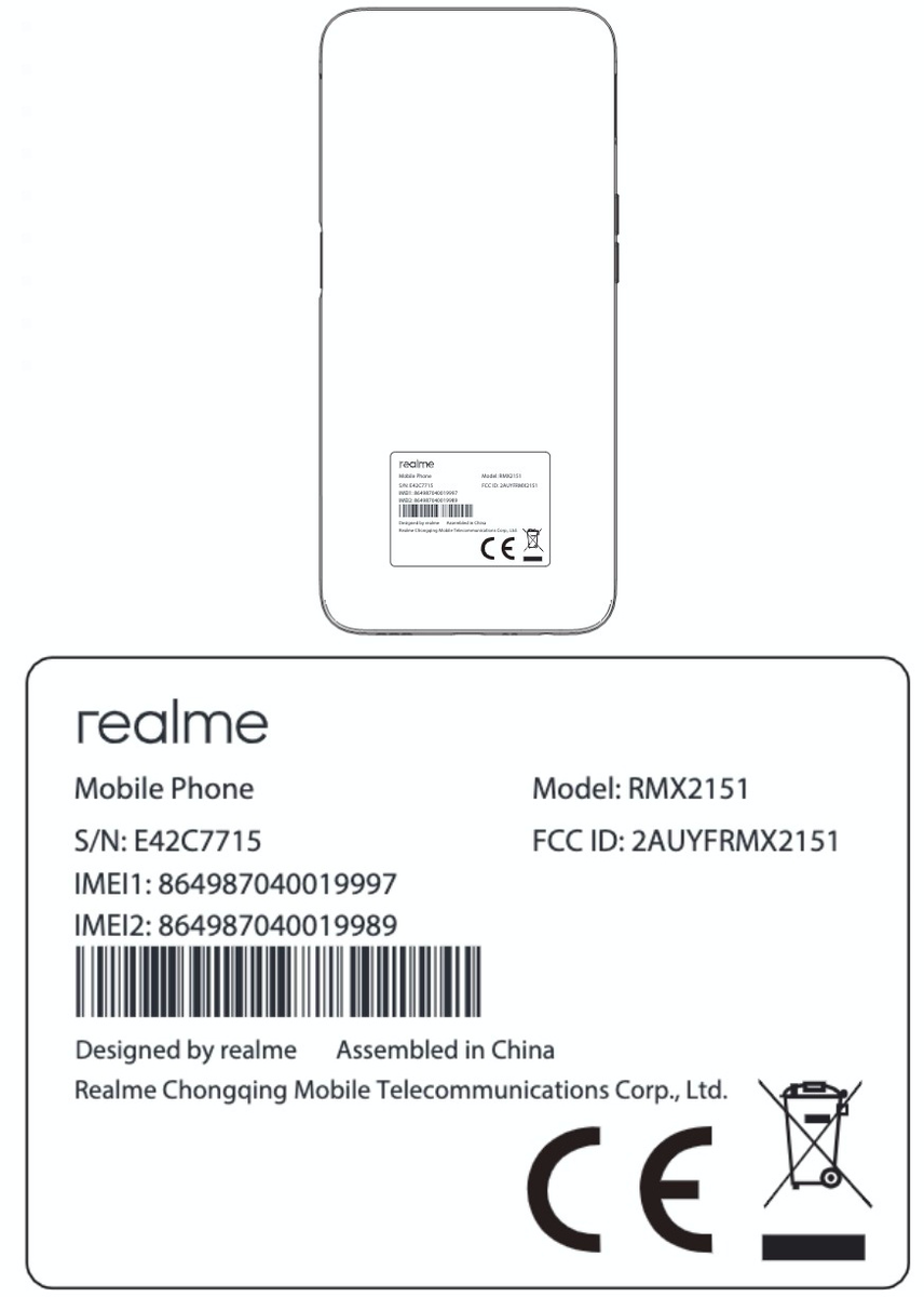 realme 5 000 mAh batterie © © FCC
