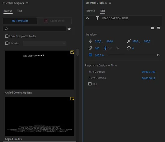 Outil Texte Premiere Pro © SP