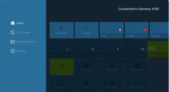 NordVPN Android TV © NordVPN