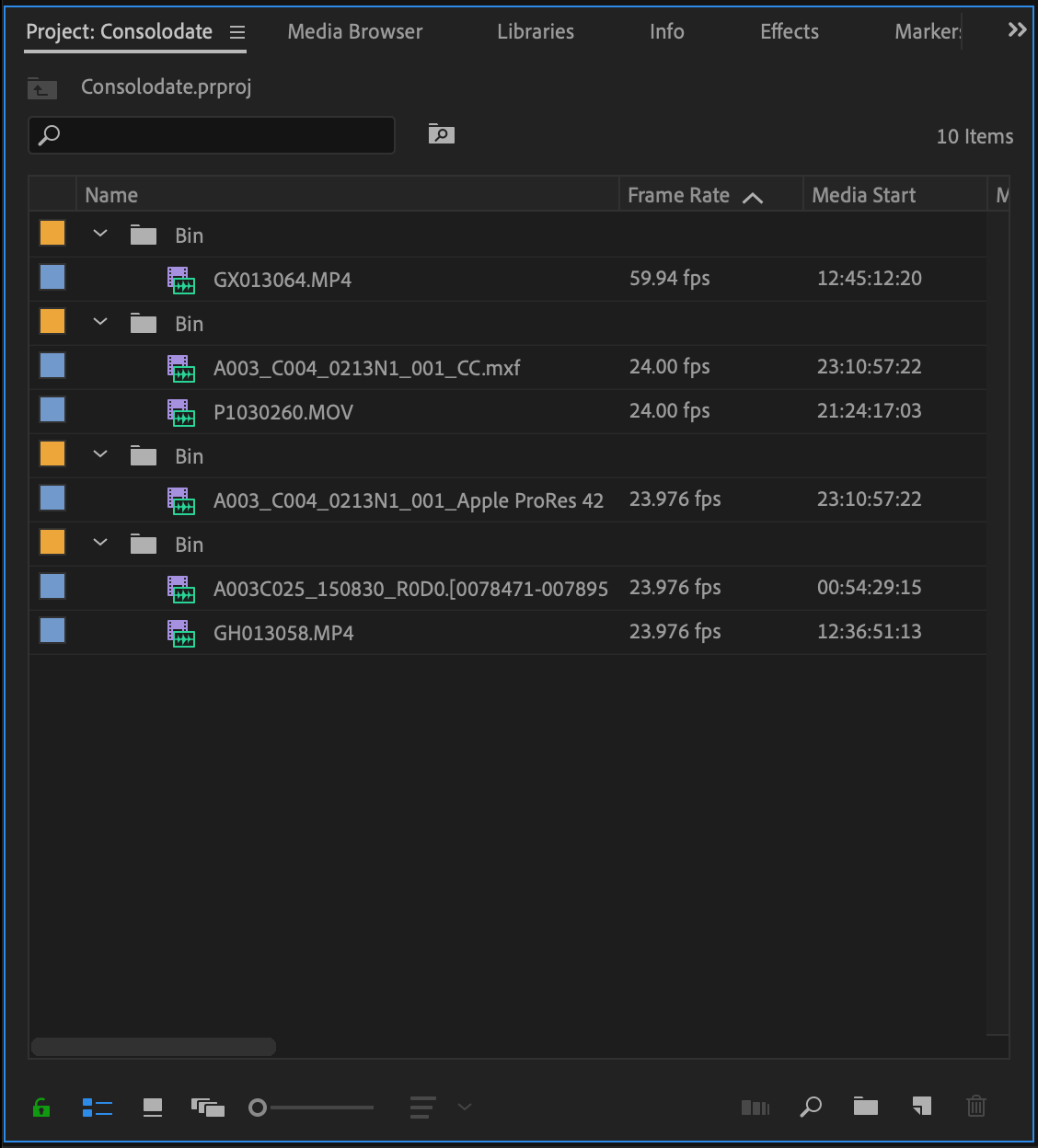 Gestion Fichier Premiere Pro © Adobe