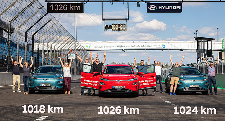 La Hyundai Kona passe la barre des 1 000 km d'autonomie