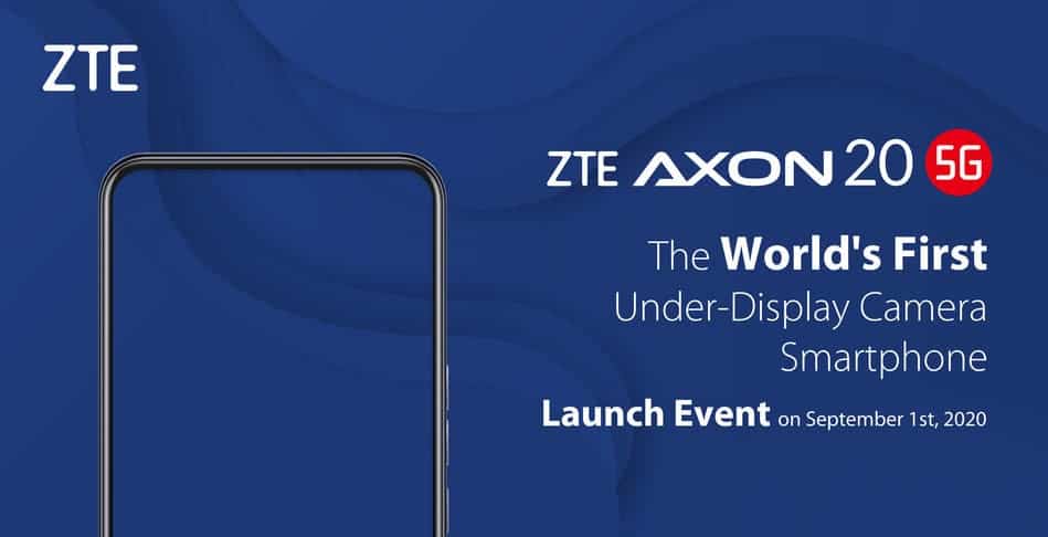 Le ZTE Axon 20 5G et sa caméra invisible sous l'écran se lanceront le 1er septembre