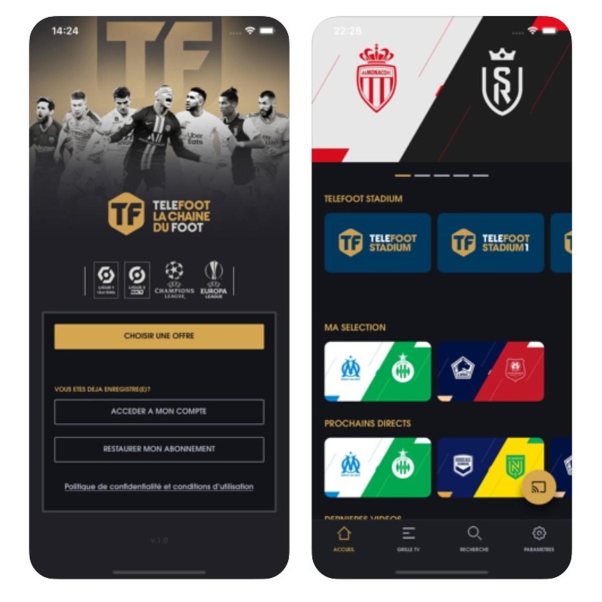 La chaîne-application Téléfoot est disponible sur tous les appareils Apple
