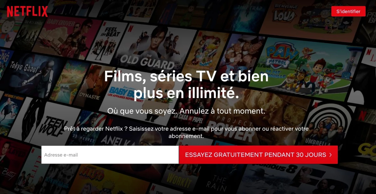 Netflix essai gratuit © Capture d'écran