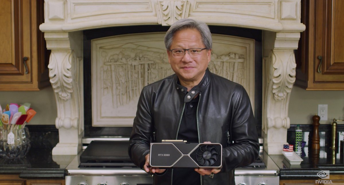 Jensen Huang, CEO de NVIDIA, lors de l'annonce des RTX 3000 en septembre 2020 // © NVIDIA