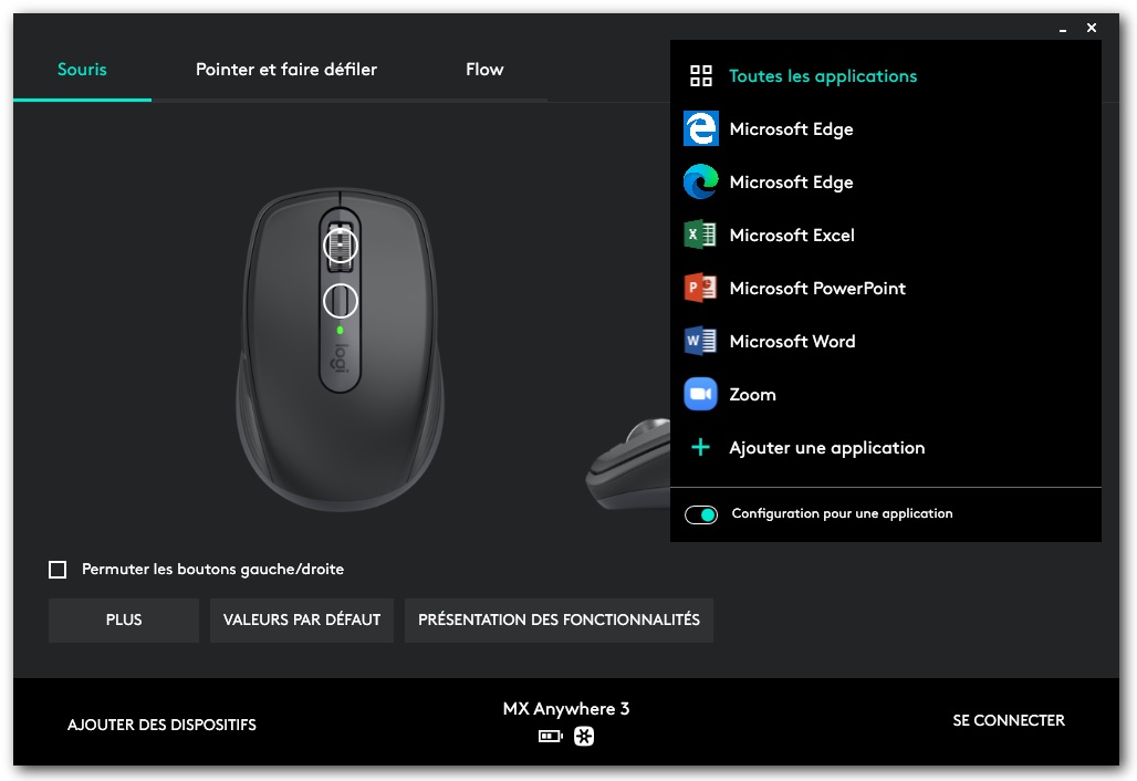 Logitech Options - MX Anywhere 3 © Matthieu Legouge