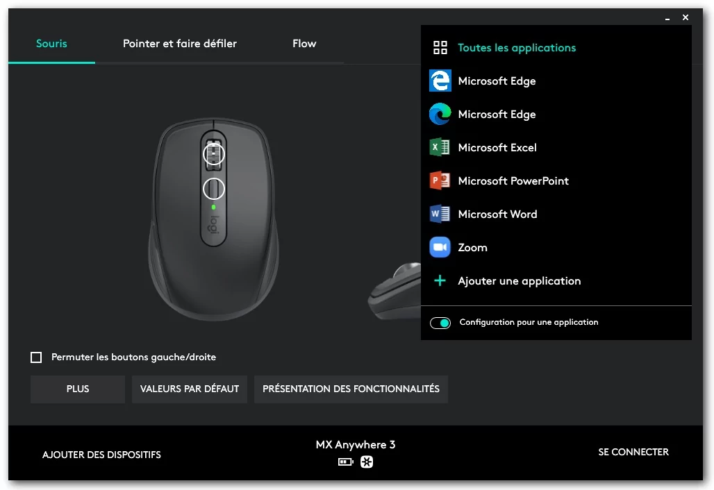 Logitech Options - MX Anywhere 3 © Matthieu Legouge