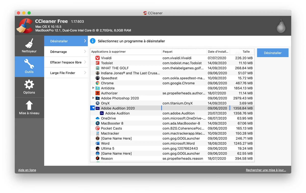 Ccleaner Mac © Stéphane Ruscher
