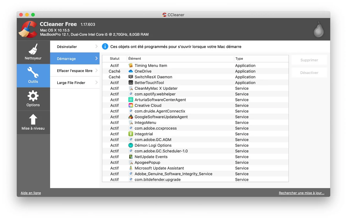 Ccleaner Mac © Stéphane Ruscher