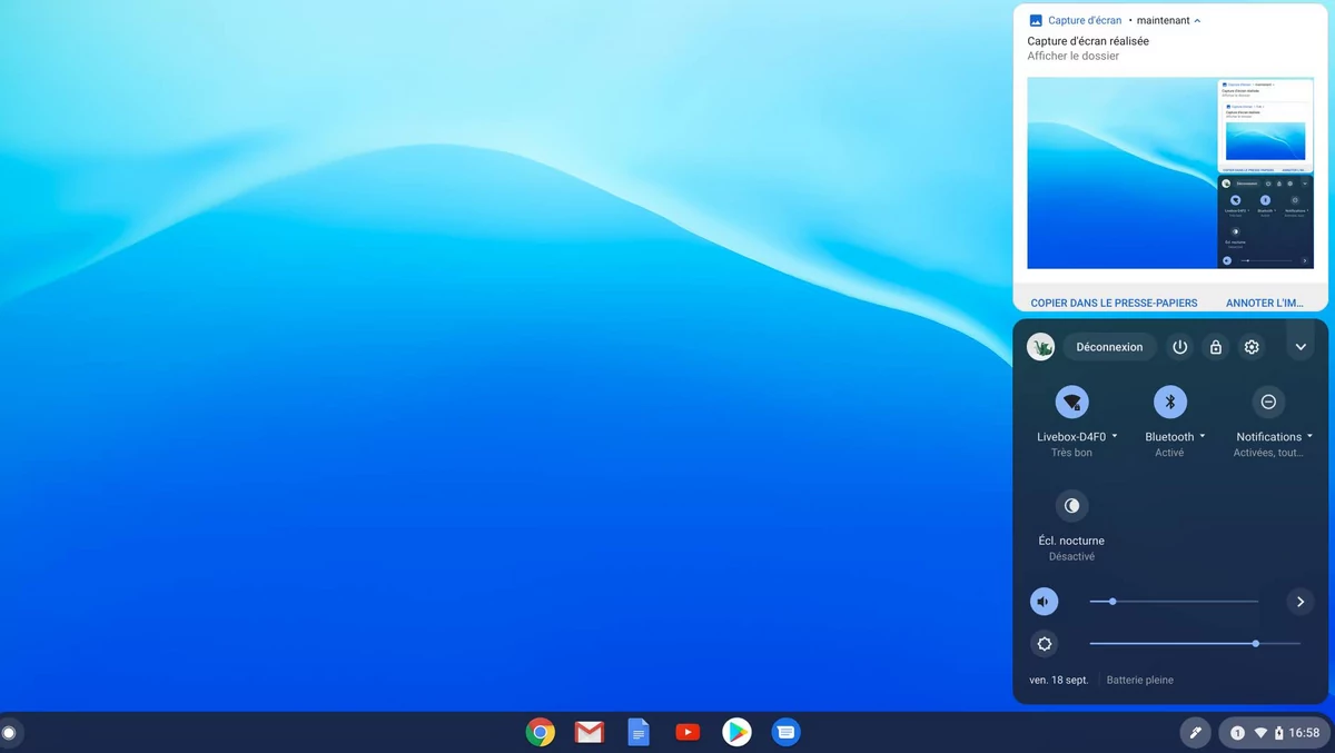 Interface Asus Chromebook Flip C436 © Gabriel Manceau