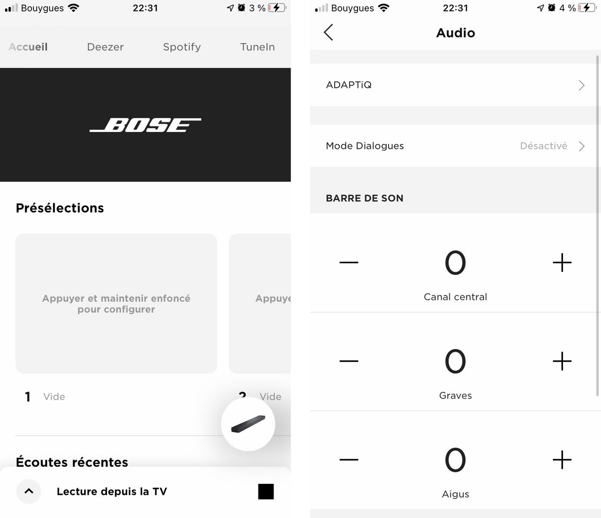 Bose Soundbar 500 app home