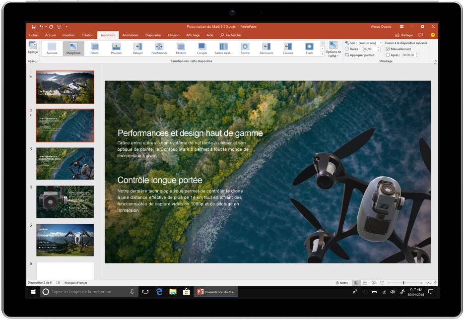 PowerPoint, l&#039;un des piliers de la suite Office 2019 (© Microsoft)