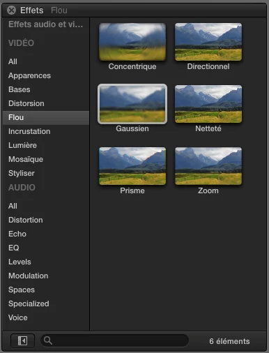 FCPX Effets © Apple