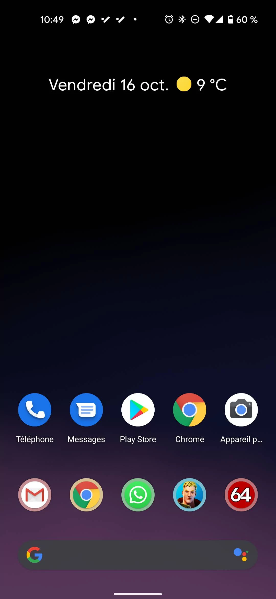 Interface Google Pixel 4a 5G