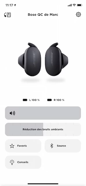 Bose QC Earbuds - interface 1 © Clubic - MM
