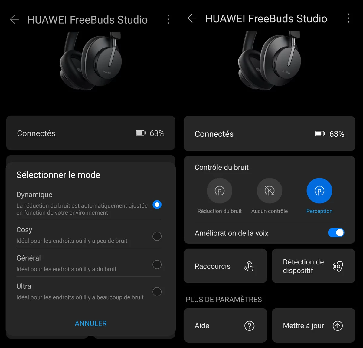 Casque audio sans fil Bluetooth Huawei FreeBuds Studio Or - Casque audio -  Achat & prix