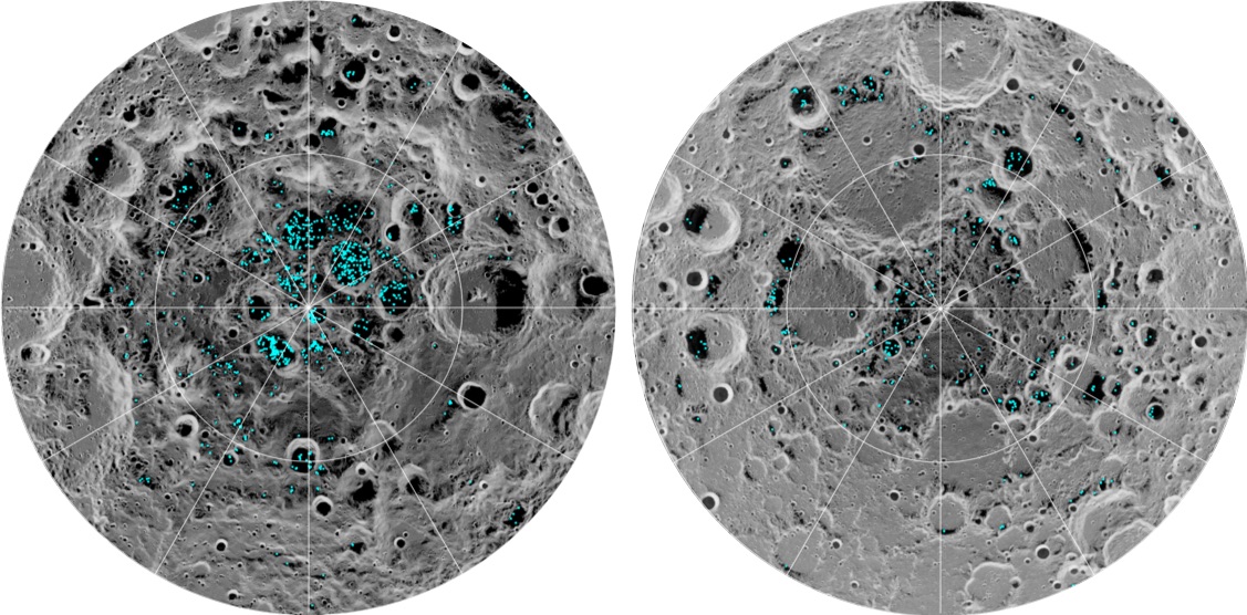 Ice on moon 2018 © NASA