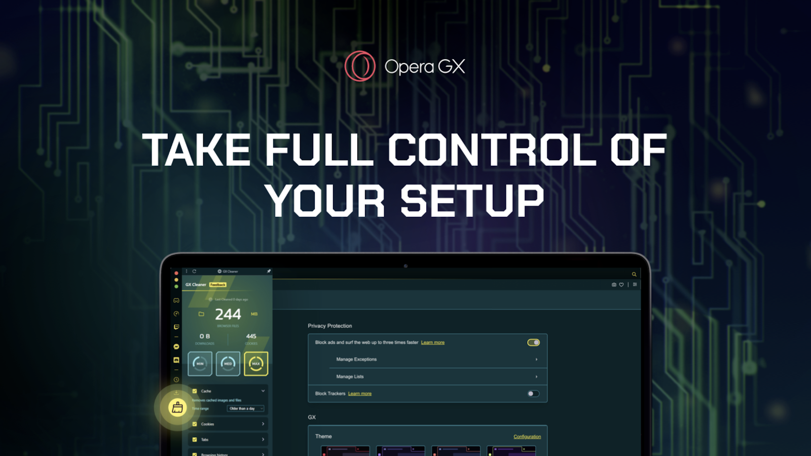 Le navigateur gamer Opera GX propose de nouveaux thèmes et un outil de nettoyage