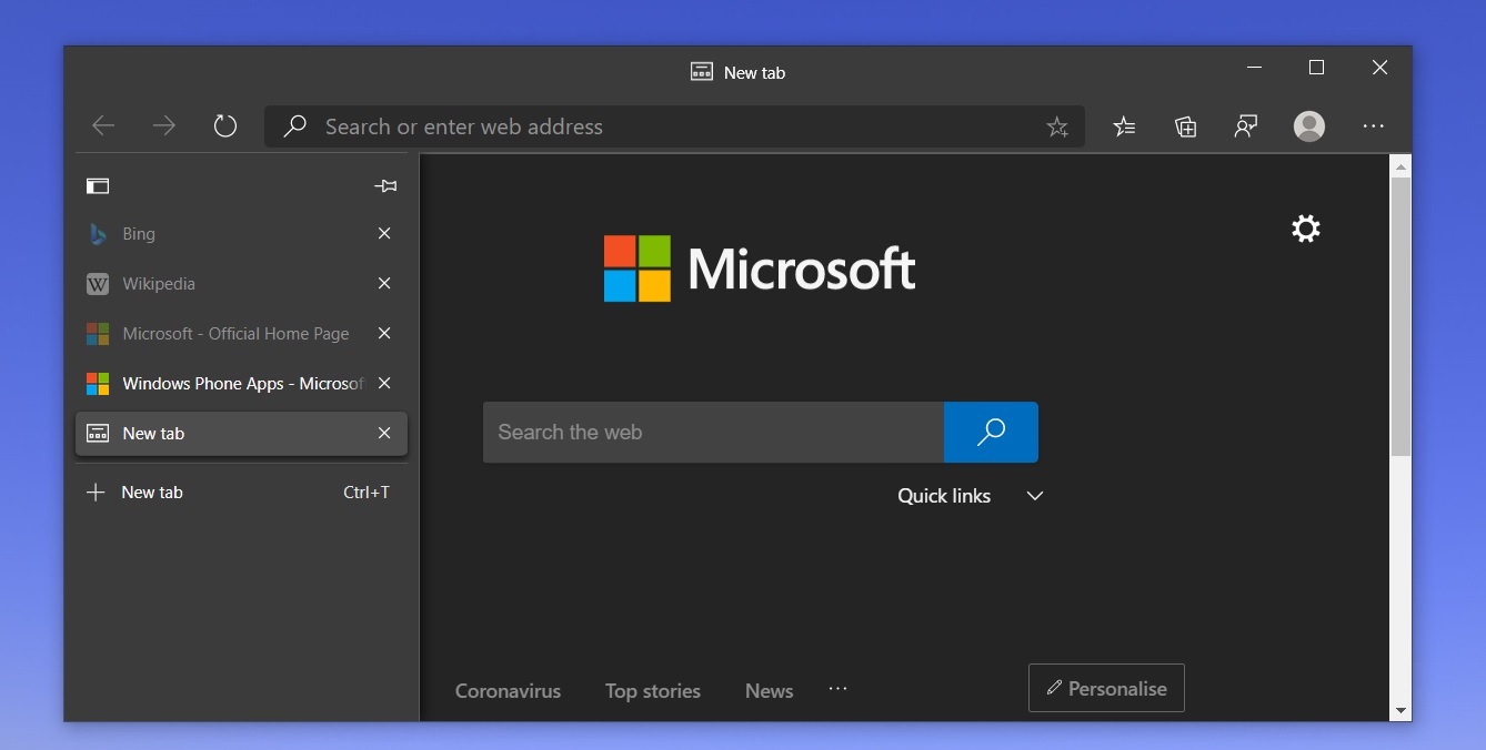 Edge va permettre de ranger ses onglets verticalement