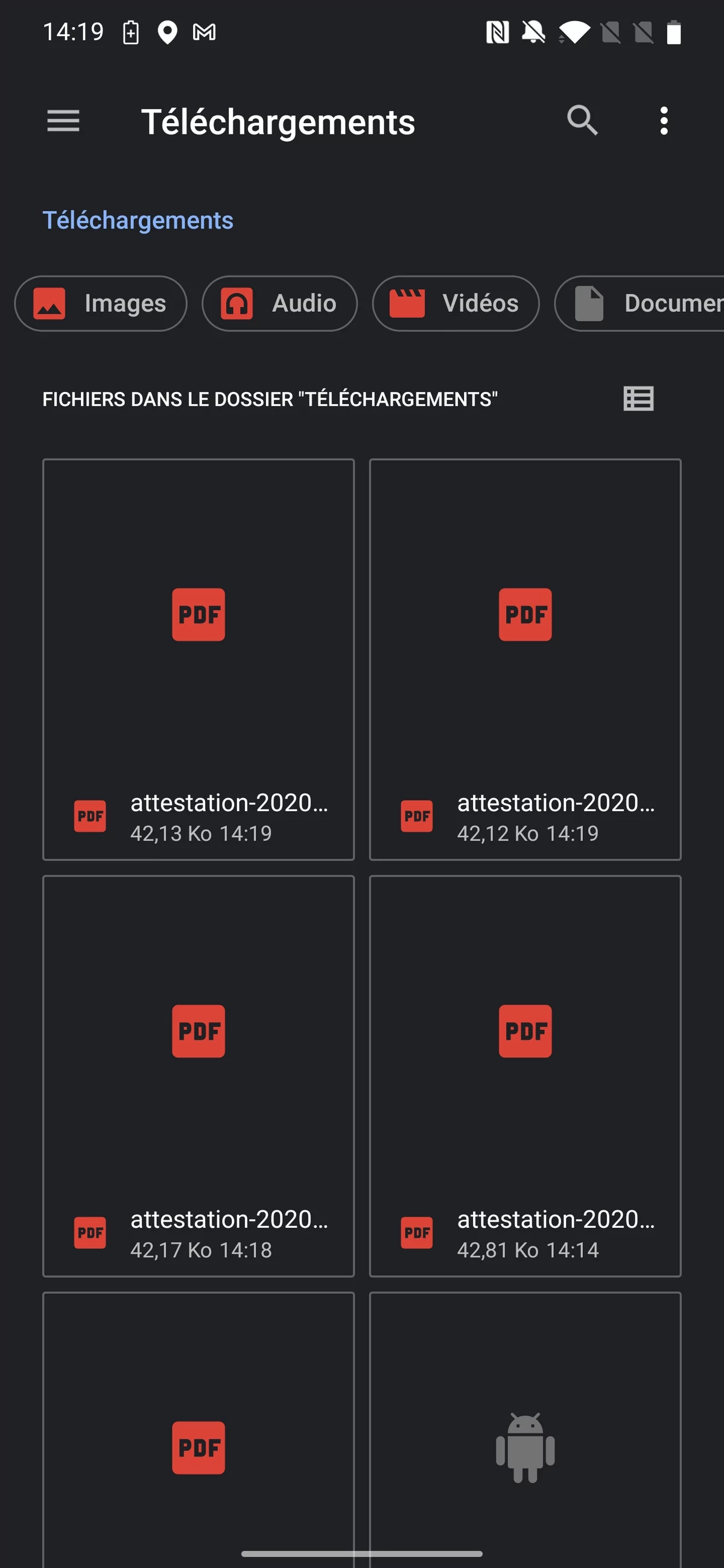 Fichier Attestation TousAntiCovid Android