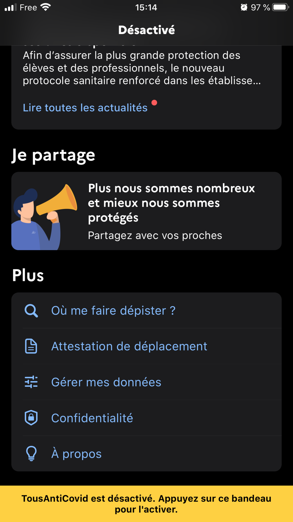 Générateur Attestation TousAntiCovid iOS