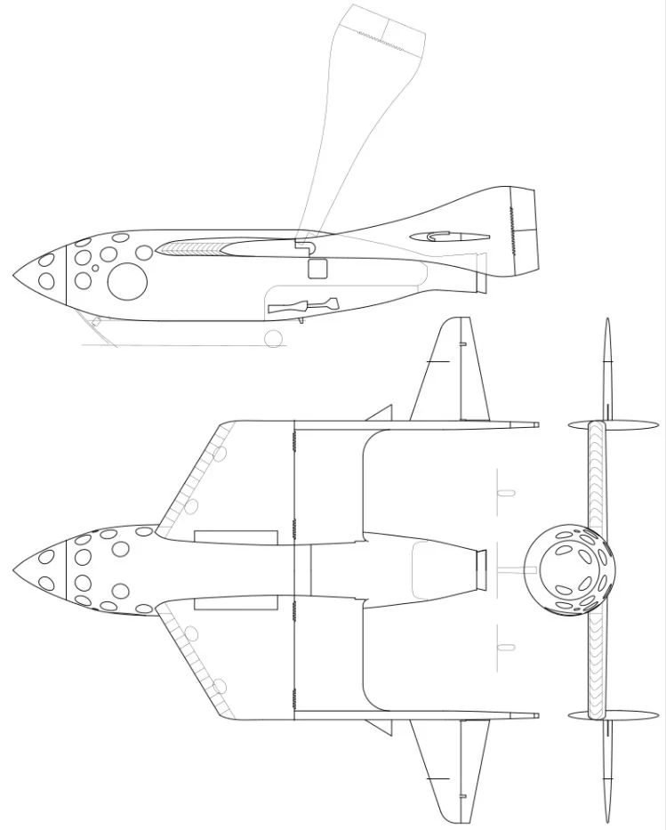 SpaceShipOne Blueprint © Wikipedia/Kaboldy