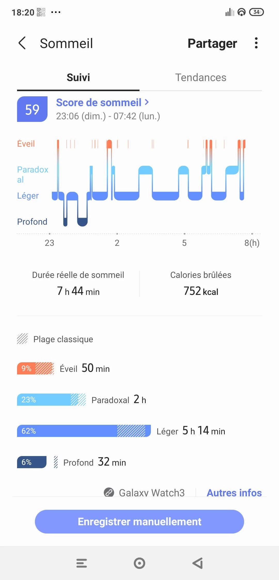 Watch3 - Suivi sommeil