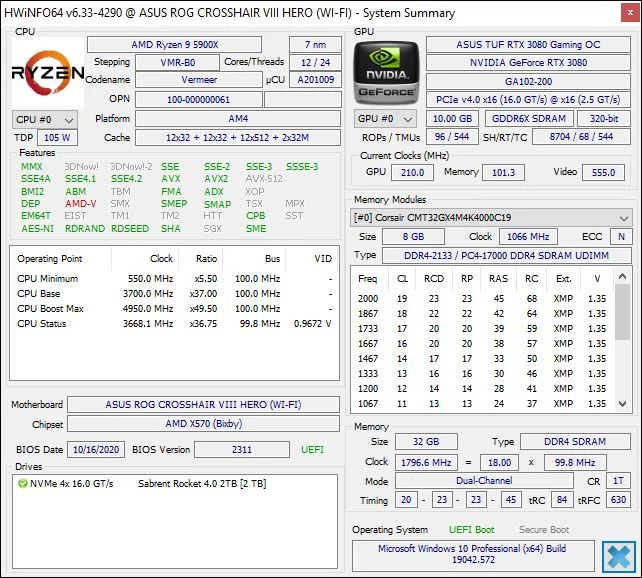 AMD Ryzen 9 5900X - HWInfo © Nerces