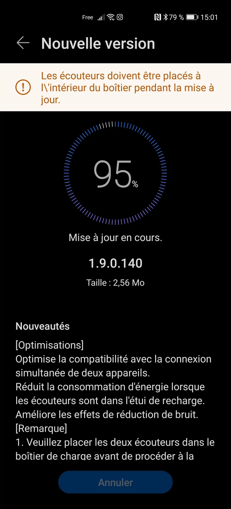 Freebuds Pro - interface 2 © Clubic - Marc Mitrani