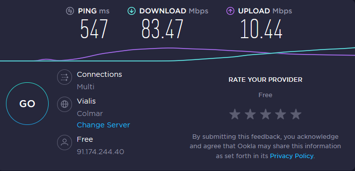 Speedtest TunnelBear VPN 2020 © TunnelBear