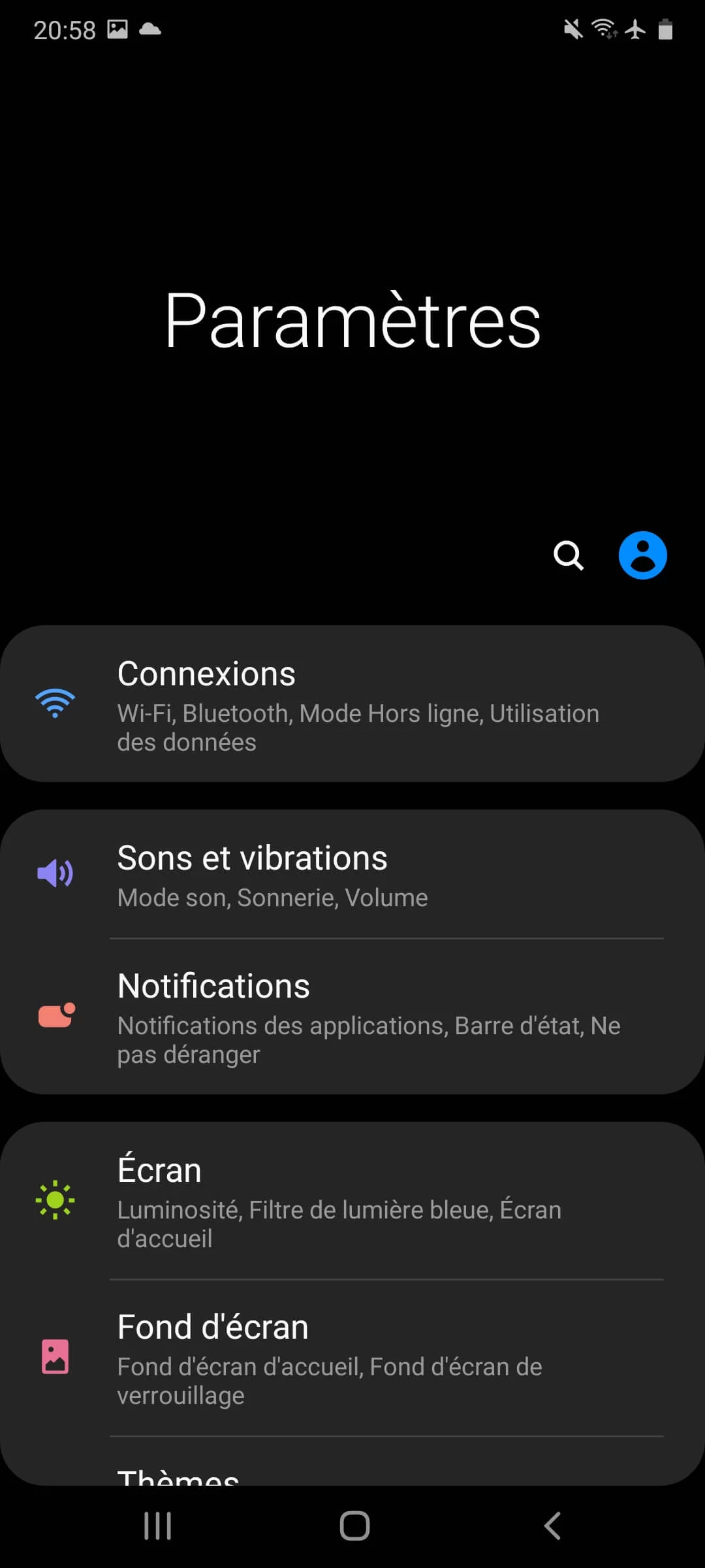 Samsung Galaxy A41 Parametres