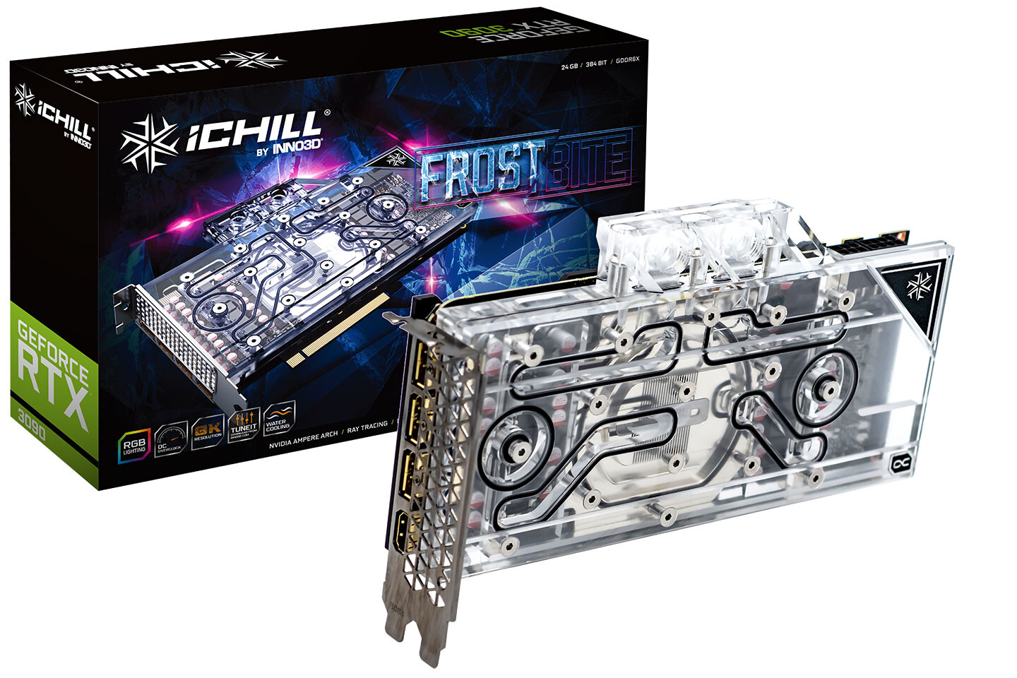 INNO3D annonce ses GeForce RTX 3090/3080 iCHILL Frostbite avec watercooling de série