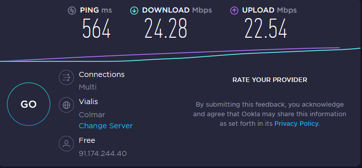 Speedtest HMA 2020 © HMA