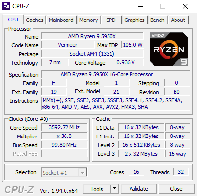 AMD Ryzen 9 5950X © Nerces