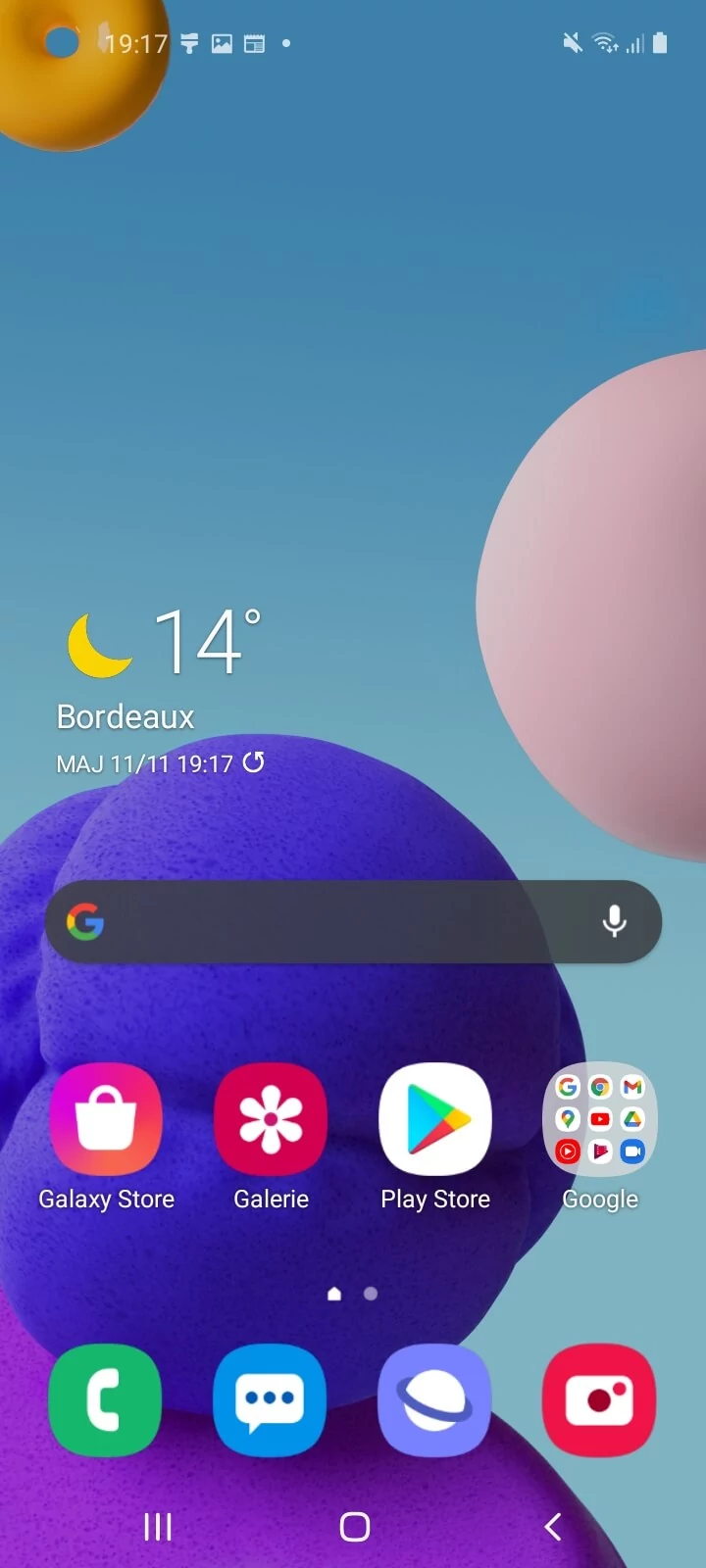 Interface Samsung Galaxy A21s