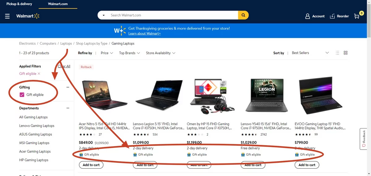 Walmart cadeaux © Walmart