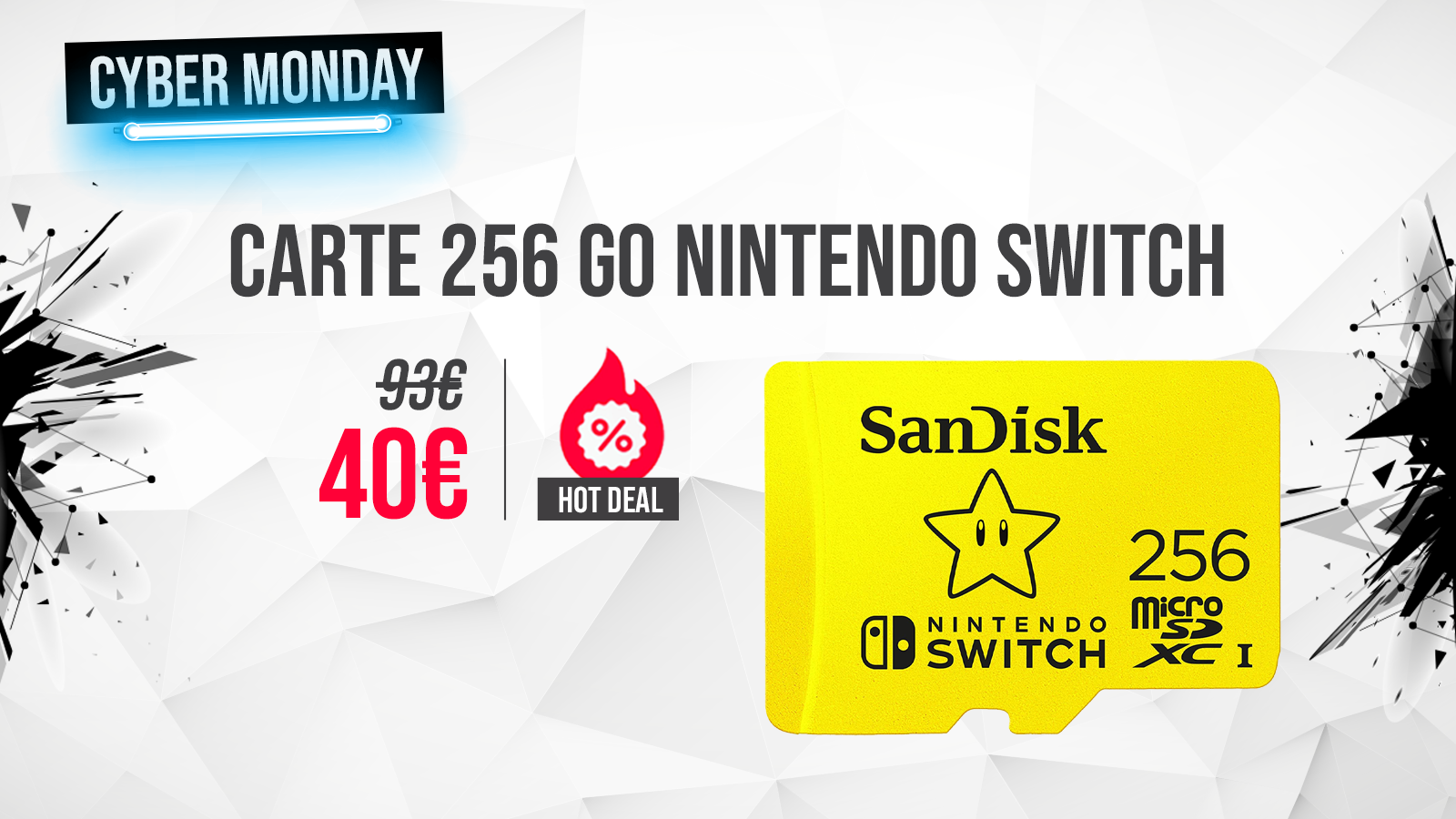 Nintendo Switch : énorme promo sur la carte microSD de 256 Go, qui est à -64%  ! 