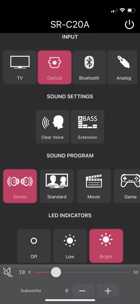 Yamaha SR-C20A app