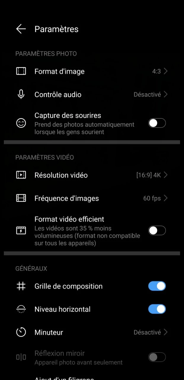 Comparo Mate 40 Pro (interface) © © Pierre Crochart pour Clubic