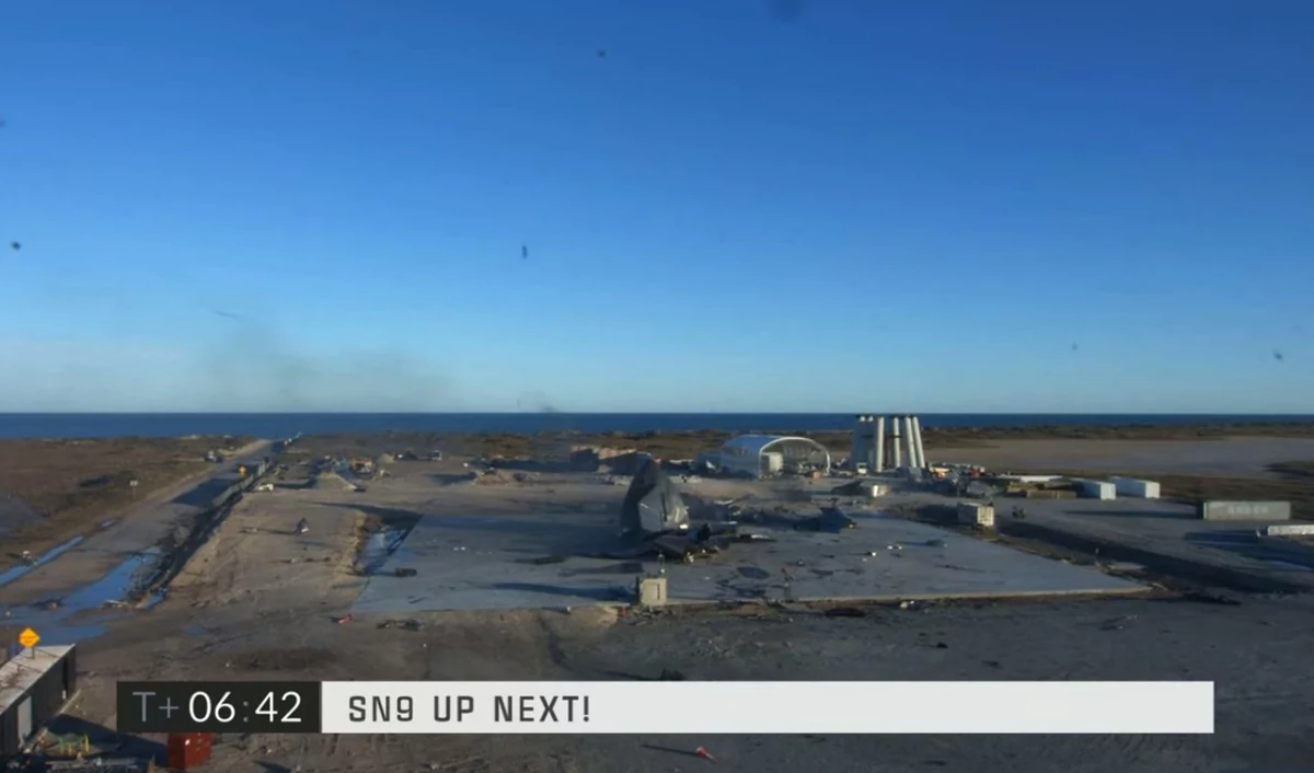 Starship SN8 crash site © SpaceX