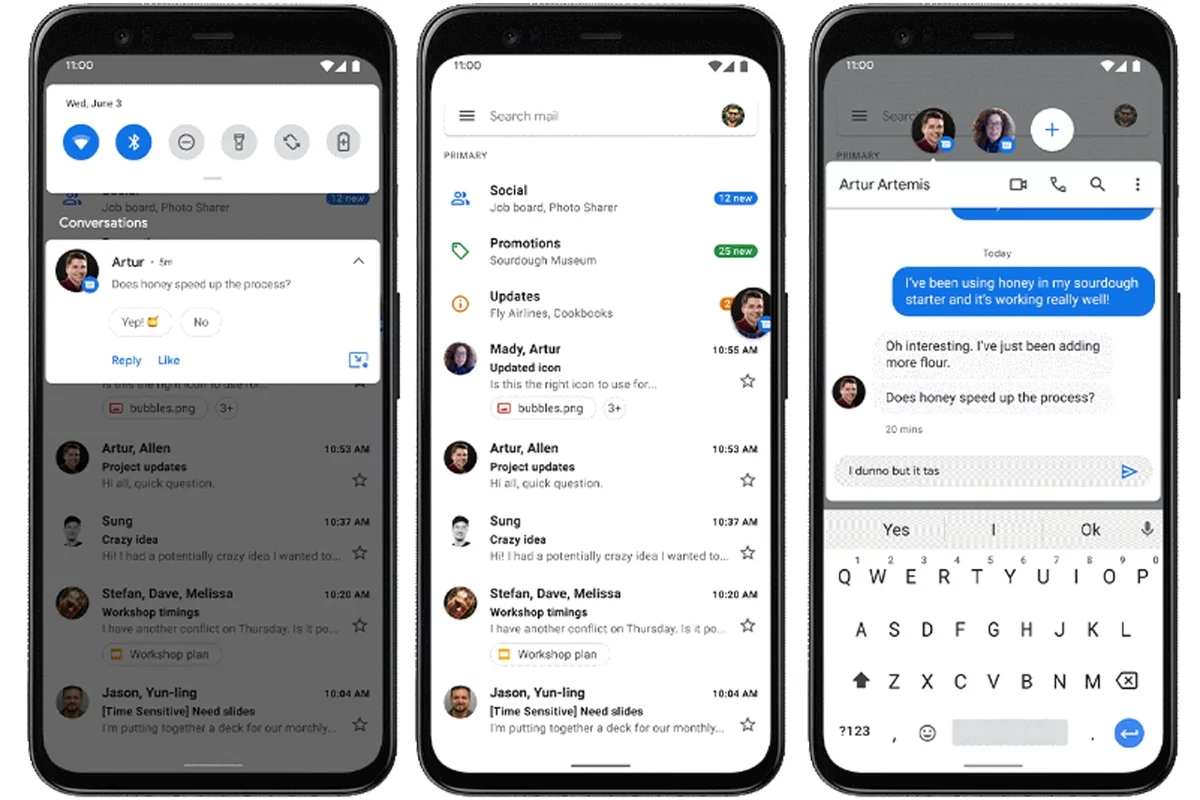 Android 11 bulles messages