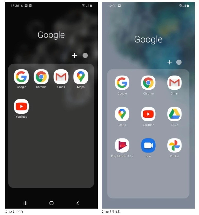 One UI 3.0 dossiers © © Sam Mobile